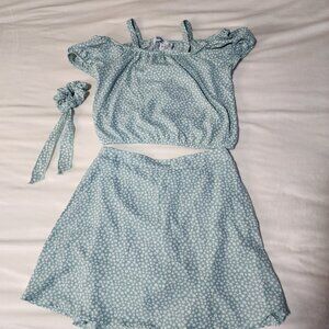 Speechless Kids Sage Floral 2-Pc Top & Skirt Set | Kids 14 XL